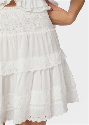 Heidie ruffle skirt Hvid Neo Noir 